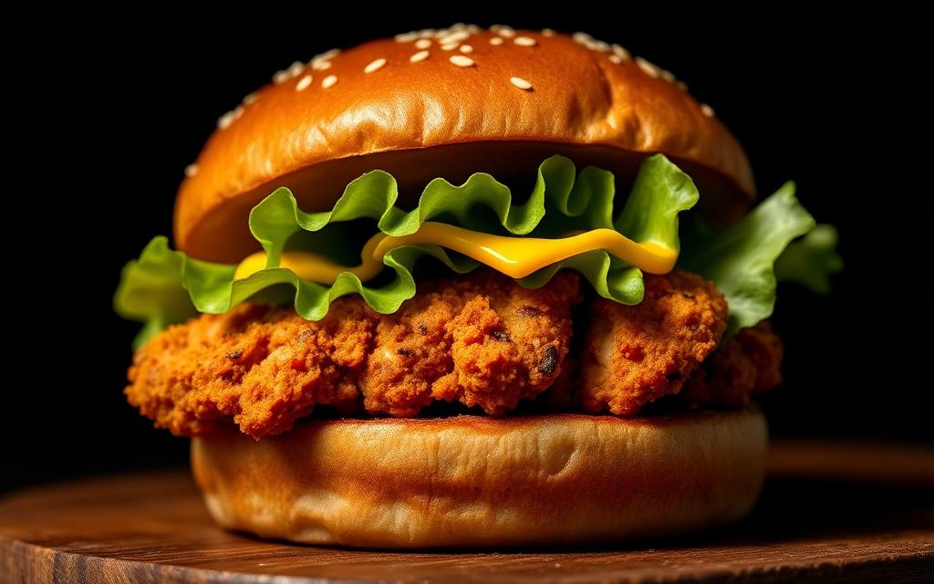 Crispy zinger chicken burger