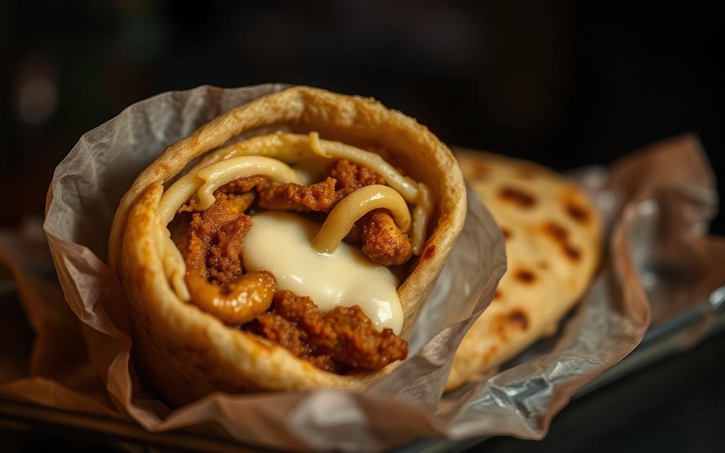 Chicken cheese paratha roll
