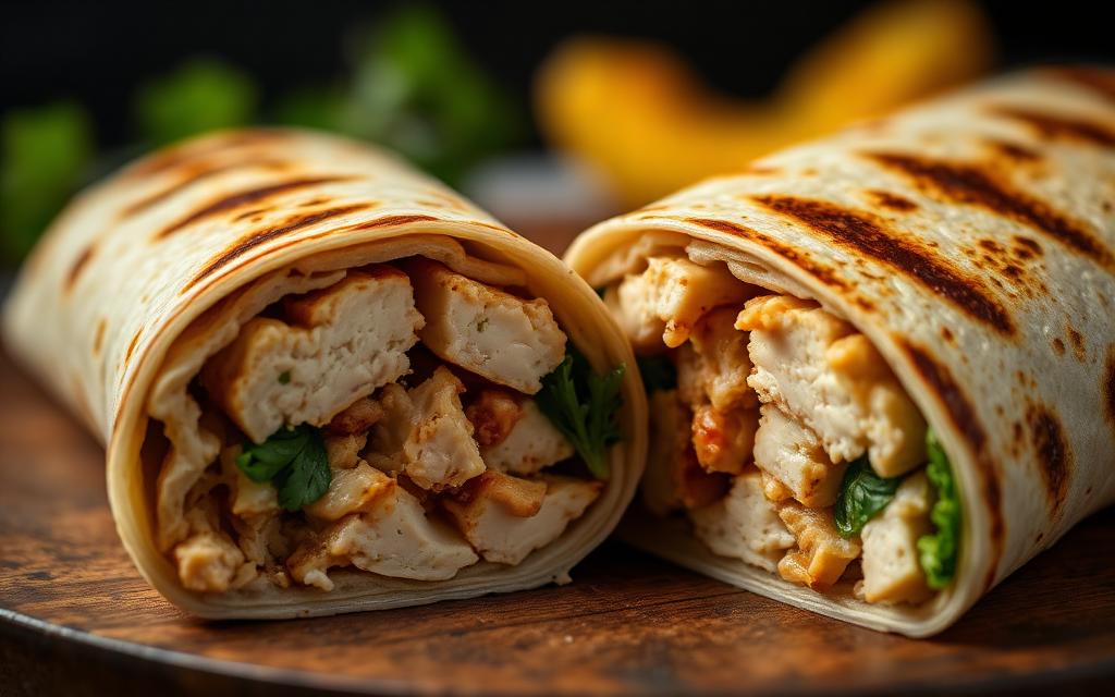 Grilled tortilla chicken wrap